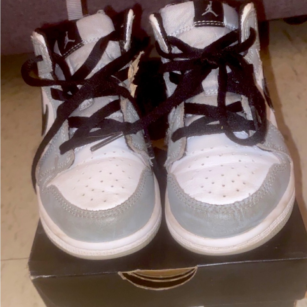 Gray And White Jordan Dunks